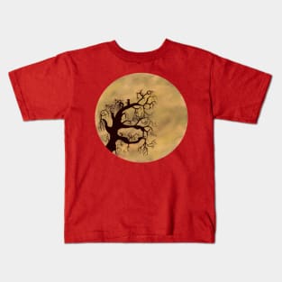 moon on Halloween night Kids T-Shirt